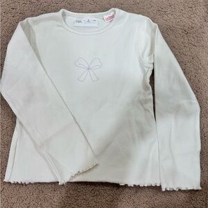 Zara Kids Cream Long Sleeve Tee with Bow